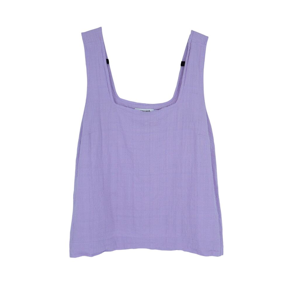 EDDIE BAUER Sun's Up Gauze Tank Lavender Linen Cropped Sleeveless Women's MT